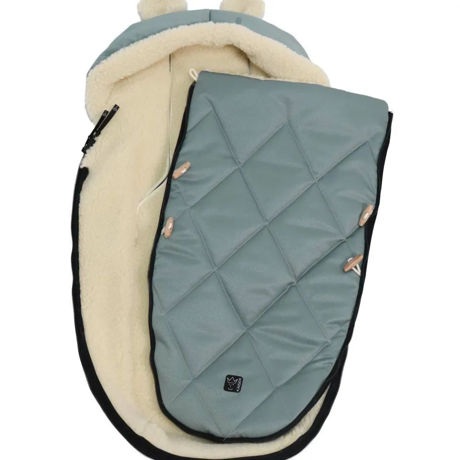 Chancelière capuche souris en laine vert (6-36 mois)|Kaiser Clearance