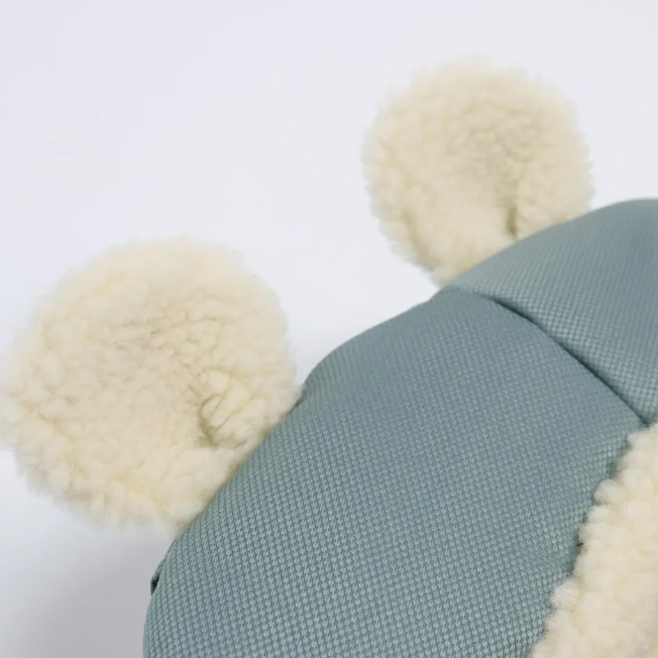 Chancelière capuche souris en laine vert (6-36 mois)|Kaiser Clearance