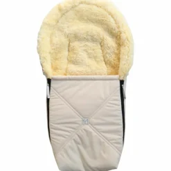 Chancelière pour siège-auto bébé en peau d'agneau EMMY crème|Kaiser Best