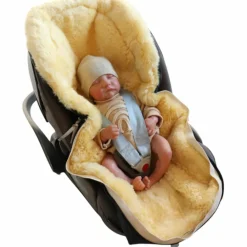Chancelière pour siège-auto bébé en peau d'agneau EMMY crème|Kaiser Best