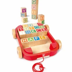Chariot à roulettes avec blocs empilables|Hape Outlet