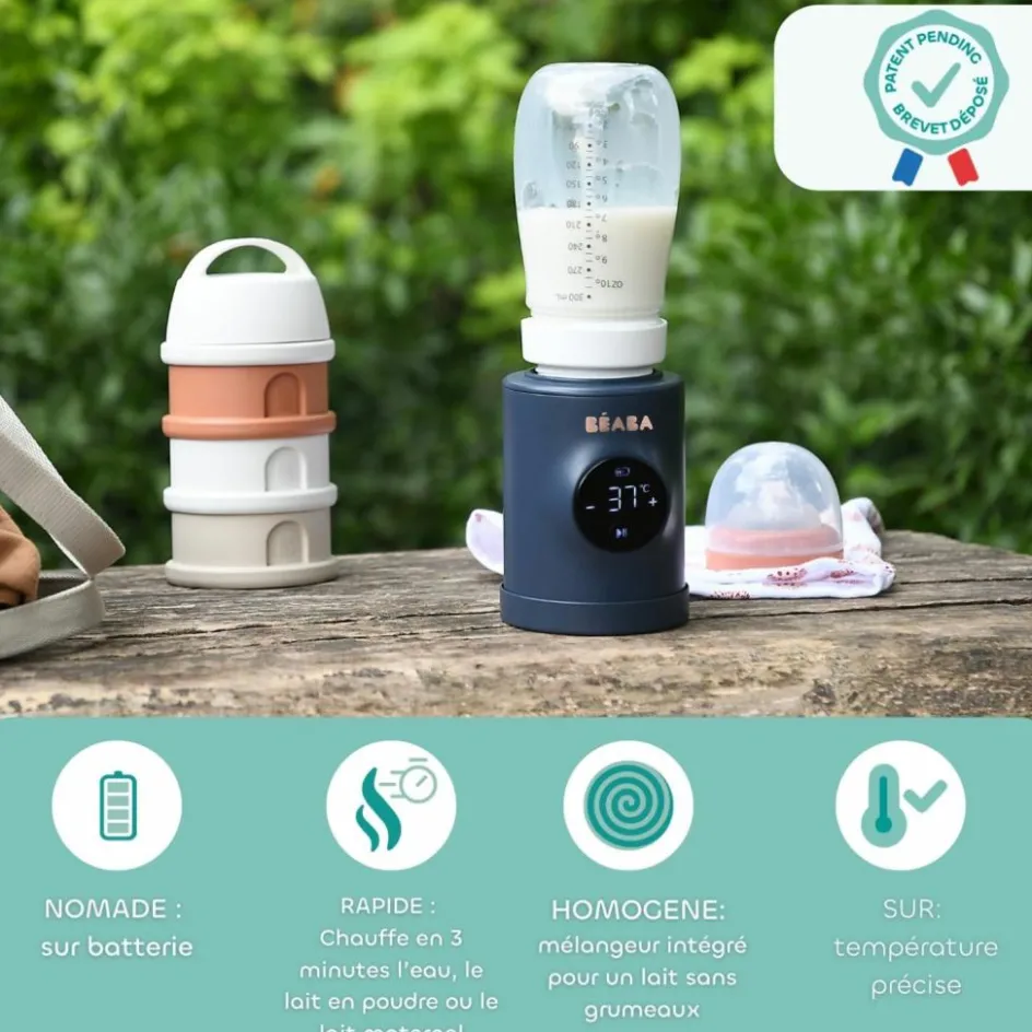 Chauffe-biberon Nomad Milk Night Blue + 3 adaptateurs|Béaba Hot