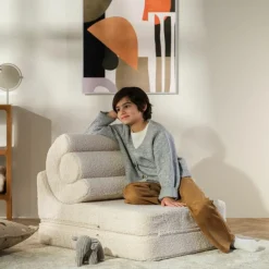 Chauffeuse Flipster Cream White molletonné|Wigiwama Outlet