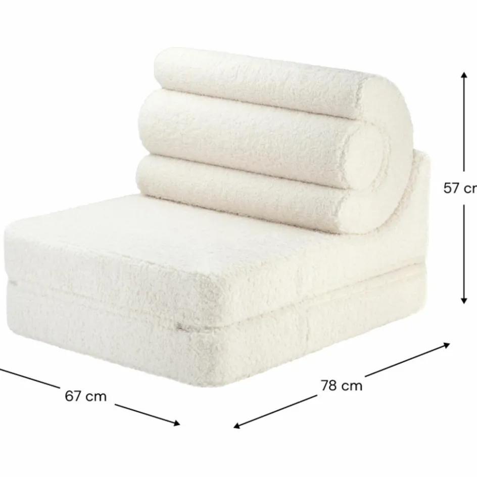 Chauffeuse Flipster Cream White molletonné|Wigiwama Outlet