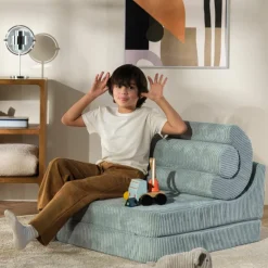 Sale Wigiwama Chauffeuse Flipster Peppermint Green velours côtelé