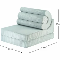 Sale Wigiwama Chauffeuse Flipster Peppermint Green velours côtelé