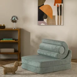 Sale Wigiwama Chauffeuse Flipster Peppermint Green velours côtelé