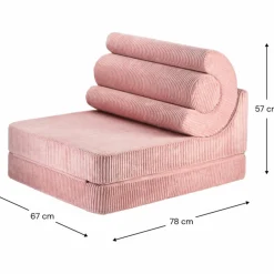 Chauffeuse Flipster Pink Mouse velours côtelé|Wigiwama Best