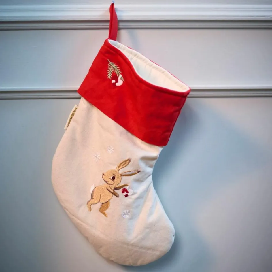 Chaussette de Noël brodée Wonderful Winter Lièvre|Filibabba New