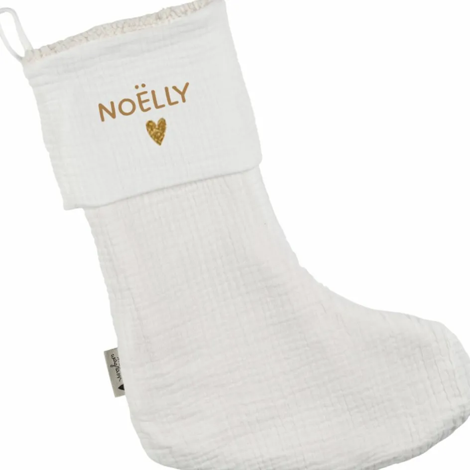 Chaussettes de Noël Gaze Ecru (personnalisable)|Atelier Wagram Discount