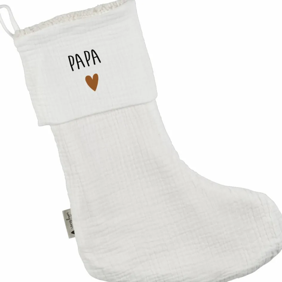 Chaussettes de Noël Gaze Ecru (personnalisable)|Atelier Wagram Discount