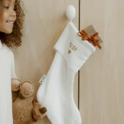 Chaussettes de Noël Gaze Ecru (personnalisable)|Atelier Wagram Discount