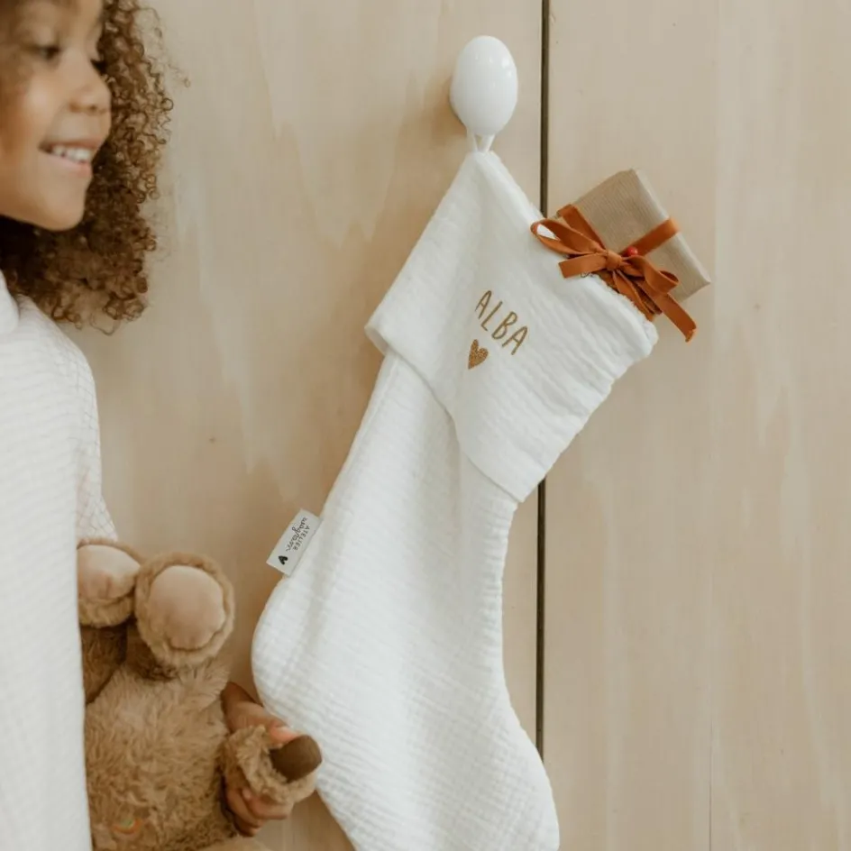 Chaussettes de Noël Gaze Ecru (personnalisable)|Atelier Wagram Discount