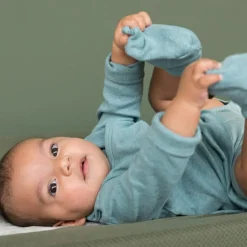 Chaussons bébé en coton bio Melange Stonegreen (0-3 mois)|Baby's Only Clearance