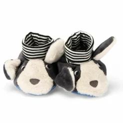 Clearance Moulin Roty Chaussons chien Puce bleu Puce et Pilou (0-6 mois)