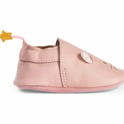 Outlet Moulin Roty Chaussons cuir souris rose La petite école de danse (0-6 mois)
