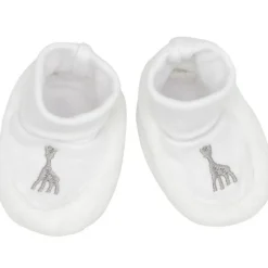 Clearance Trois Kilos Sept Chaussons de naissance blancs Sophie la girafe (0-1 mois)