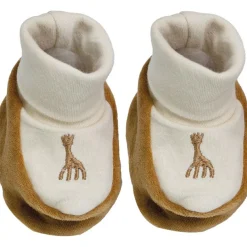 New Trois Kilos Sept Chaussons en velours camel Sophie la girafe (0-1 mois)