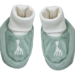 Chaussons en velours olive Sophie la girafe (0-1 mois)|Trois Kilos Sept Best