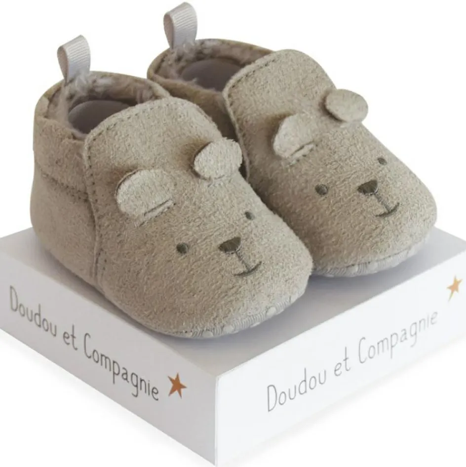 Chaussons gris (0-6 mois)|Doudou et Compagnie Best