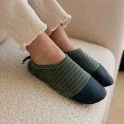 Chaussons Les Petits Velours Gris Vert (pointures 18-20)|Les Pas Petits Best