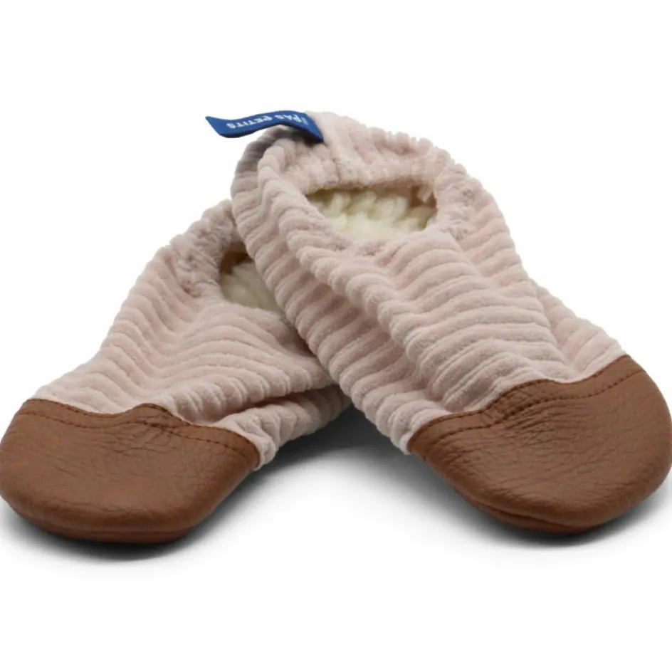Chaussons Les Petits Velours Rose Pâle (pointures 18-20)|Les Pas Petits New