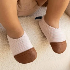 Chaussons Les Petits Velours Rose Pâle (pointures 18-20)|Les Pas Petits New