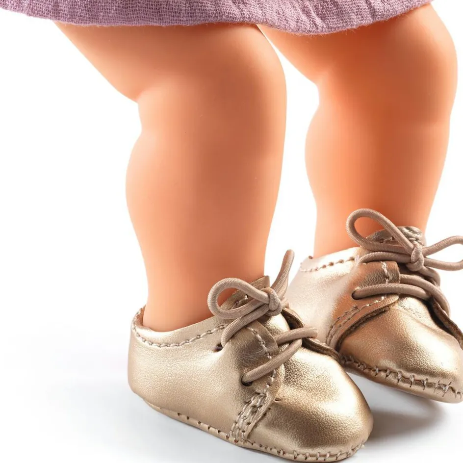 Chaussures Pomea dorées pour poupée|Djeco Online