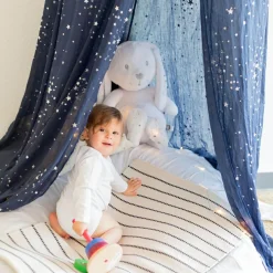 Ciel de lit bleu marine (260 cm)|Trois Kilos Sept Clearance