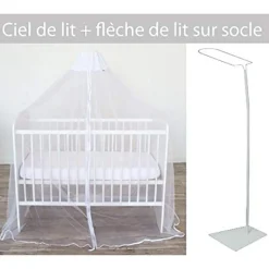 Outlet Domiva Ciel de lit moustiquaire + flèche sur socle pour lit
