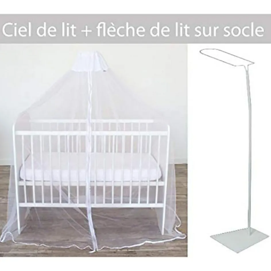 Outlet Domiva Ciel de lit moustiquaire + flèche sur socle pour lit