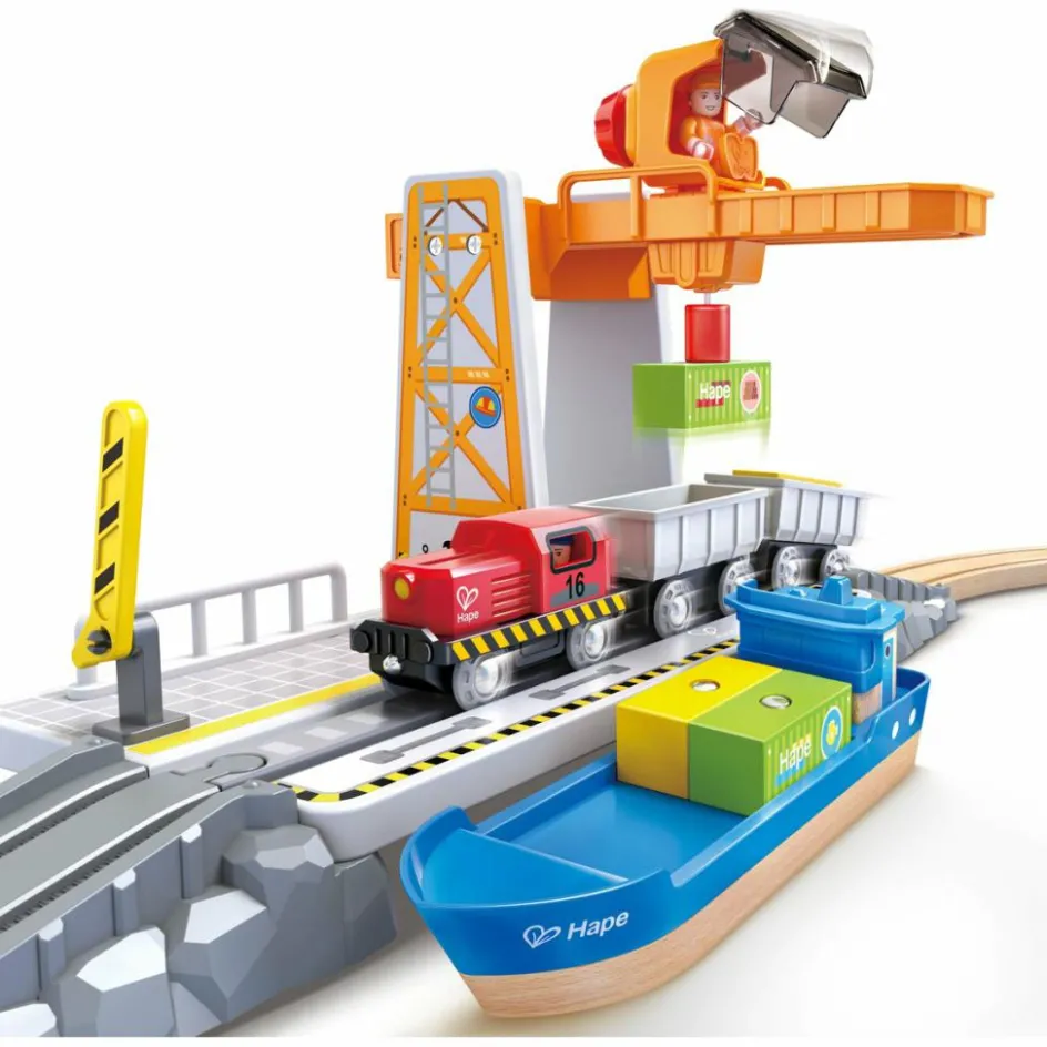 Hot Hape Circuit de train de cargaison avec port maritime