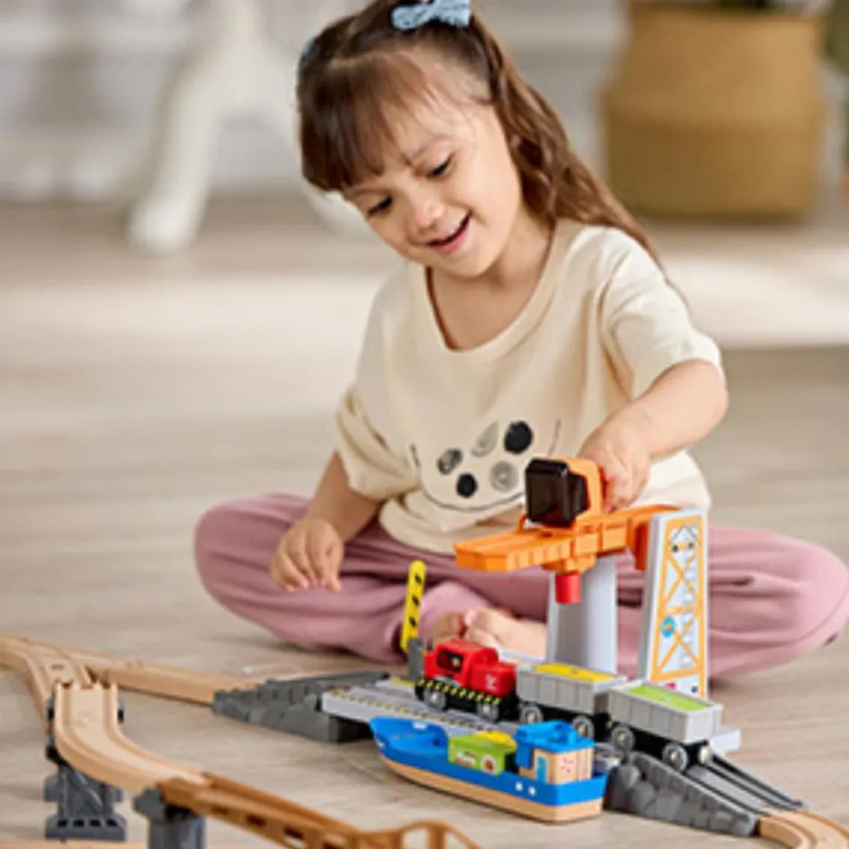Hot Hape Circuit de train de cargaison avec port maritime