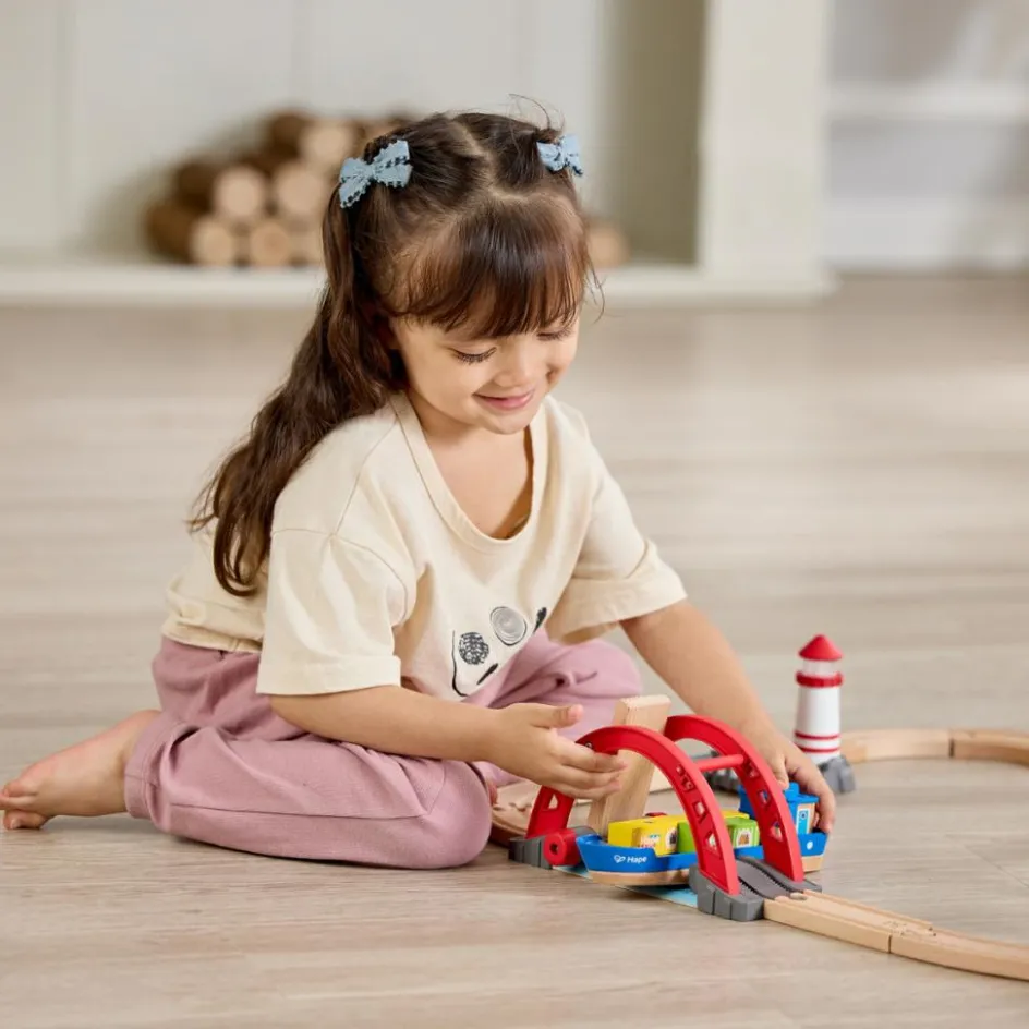 Hot Hape Circuit de train de cargaison avec port maritime