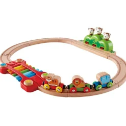 Circuit de train musical en bois jungle|Hape New