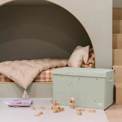 Coffre à jouets en tissu recyclé Terrazzo vert|3 sprouts Outlet