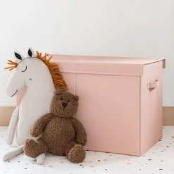 Coffre à jouets en tissu recyclé Uni argile|3 sprouts Online