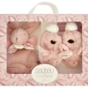 Discount Doudou et Compagnie Coffret Chaussons et Doudou Rose Lapin Doudou