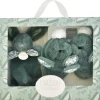 New Doudou et Compagnie Coffret Chaussons et Doudou Vert Sauge Lapin Doudou