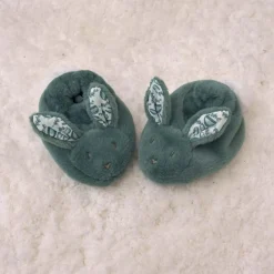 New Doudou et Compagnie Coffret Chaussons et Doudou Vert Sauge Lapin Doudou