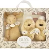 Coffret Chaussons et Doudou Beige Lapin Doudou|Doudou et Compagnie Sale