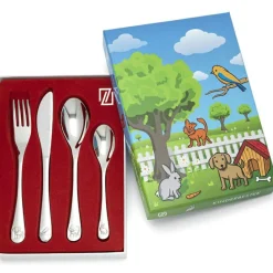 Outlet Zilverstad Coffret couverts en acier Animaux personnalisable (4 pièces)
