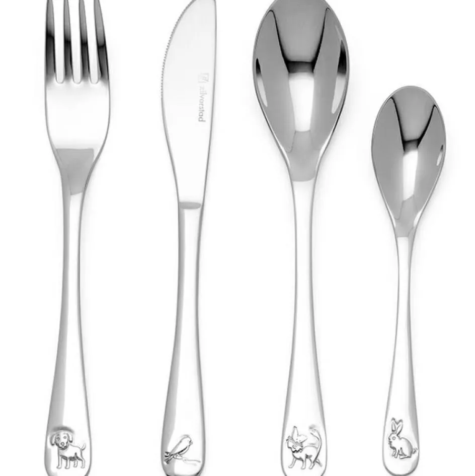 Outlet Zilverstad Coffret couverts en acier Animaux personnalisable (4 pièces)
