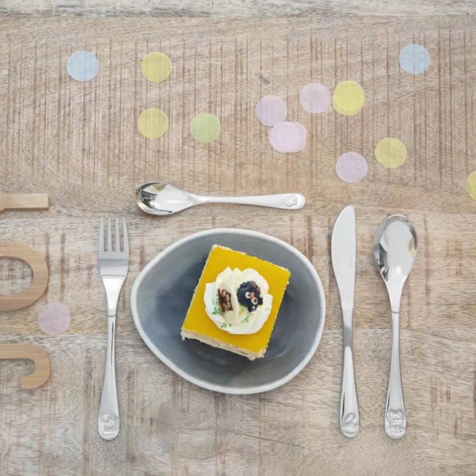 Outlet Zilverstad Coffret couverts en acier Animaux personnalisable (4 pièces)