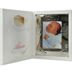 Online ANVIE Coffret de naissance cadre + bavoir rose (personnalisable)