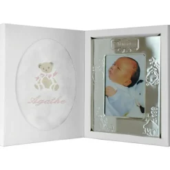 ANVIE Coffret de naissance cadre + lange rose (personnalisable)