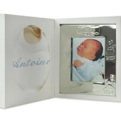 Best ANVIE Coffret de naissance cadre + bavoir bleu (personnalisable)