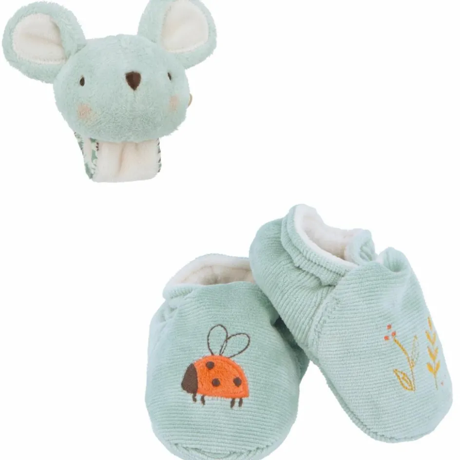 Coffret de naissance chaussons et bracelet sonore Souris|Kaloo Discount