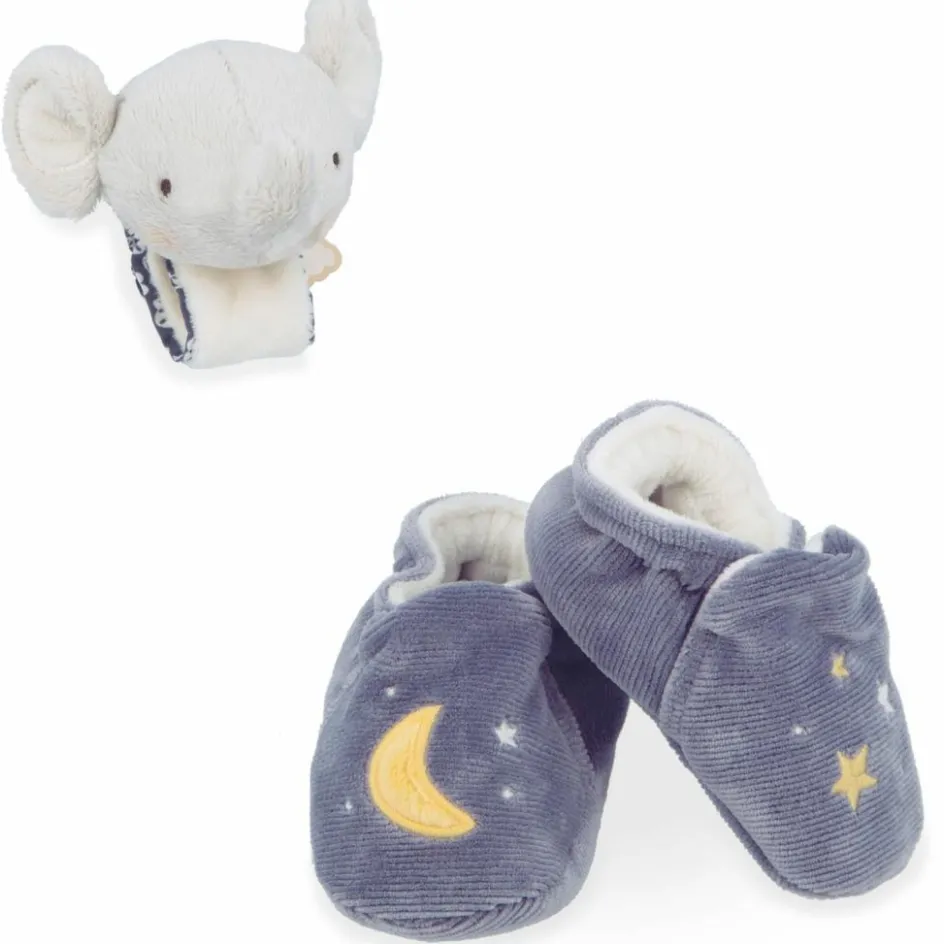 Hot Kaloo Coffret de naissance chaussons et bracelet sonore Eléphant