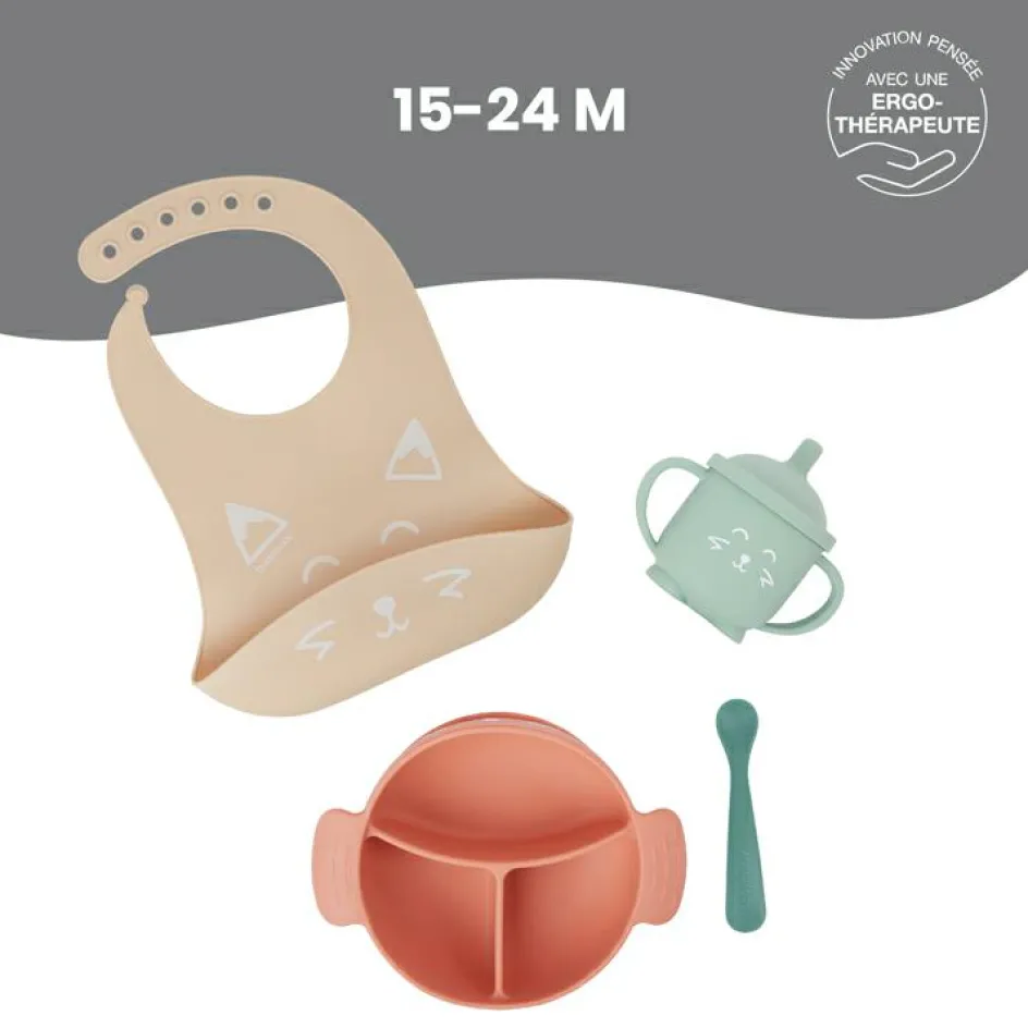 Coffret de repas Learn'Isy renard (4 pièces)|Babymoov Online
